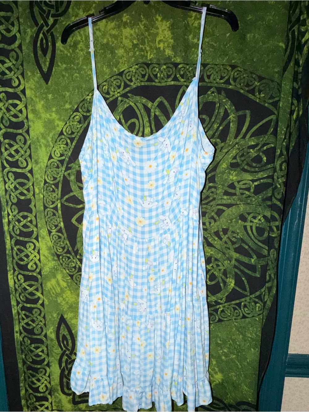 Her Universe Cinnamoroll Blue Gingham Floral Slip Dress